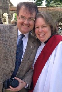 The Rev'd. Mrs. and her Mr. on Ordination Day (photograph by our friend Stephen Usher)